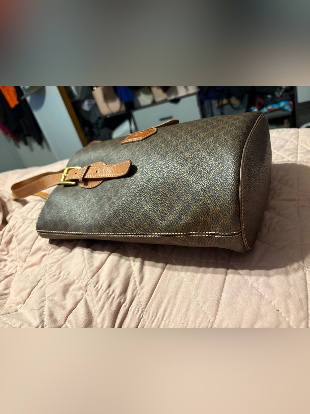 Auth. Vintage 1996 Céline Macadam Bucket Tote Shoulder Bag In Classic Monogram - Picture 6 of 16